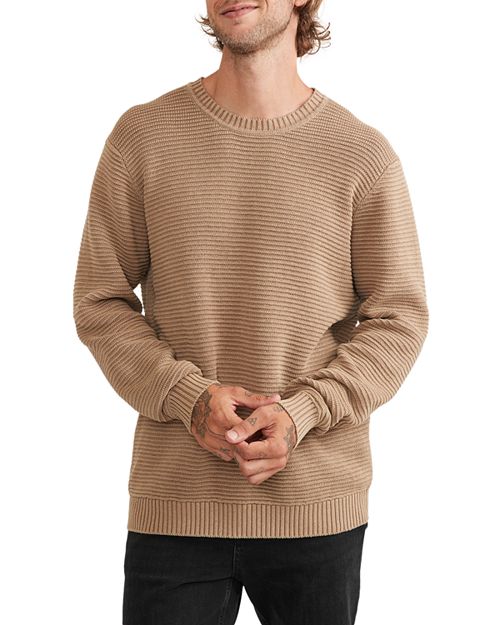 

Свитер с круглым вырезом, окрашенный в готовой одежде Marine Layer, цвет Tan/Beige