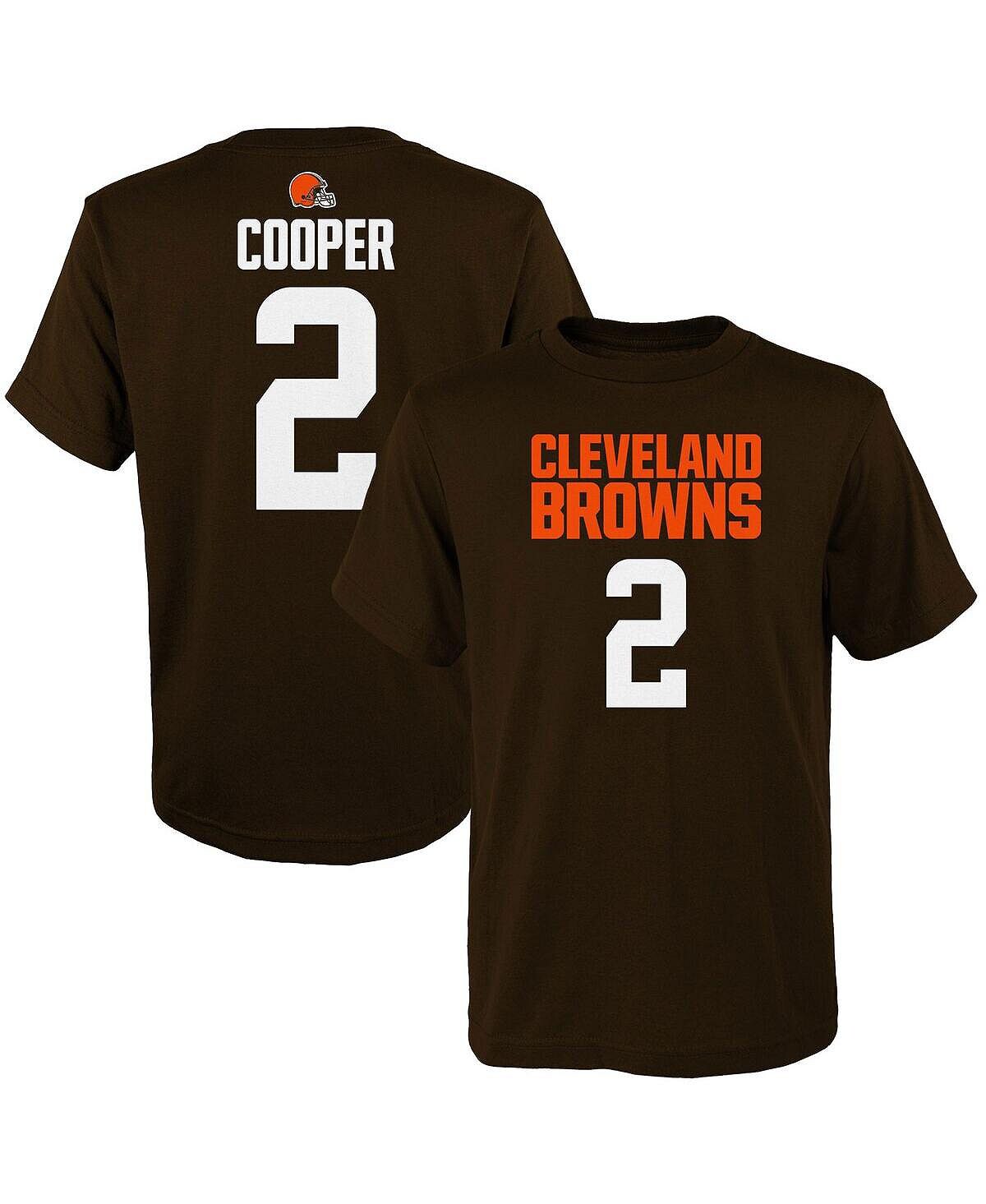 

Футболка Big Boys Amari Cooper Brown Cleveland Browns Mainliner с именем и номером игрока Outerstuff