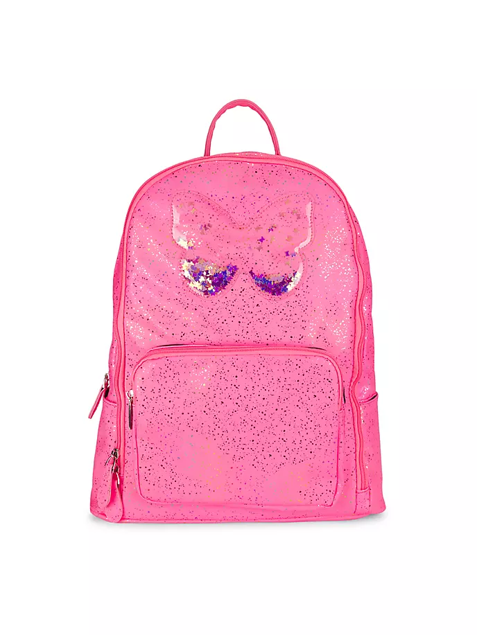 Рюкзак с бабочкой и конфетти для девочки Bari Lynn, ярко-розовый