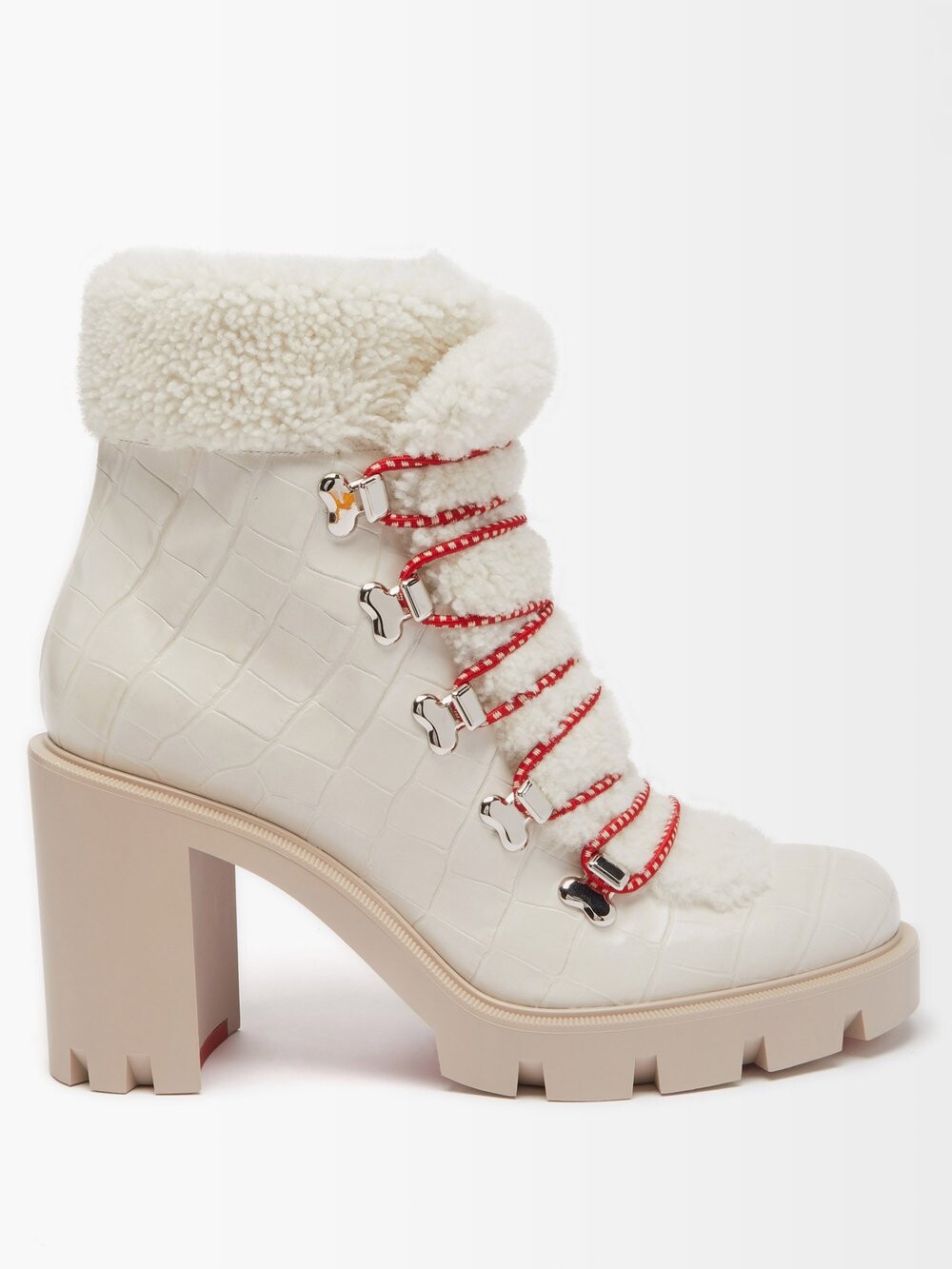 

Сапоги edelvizir 70 из овчины и кожи Christian Louboutin, белый