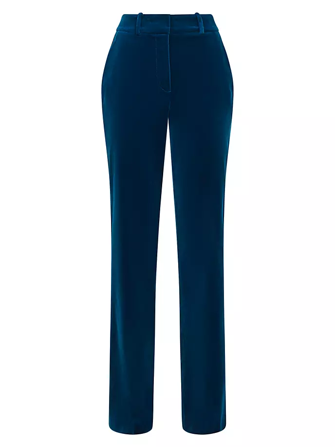 Бархатные брюки прямого кроя Ivy Reiss, синий