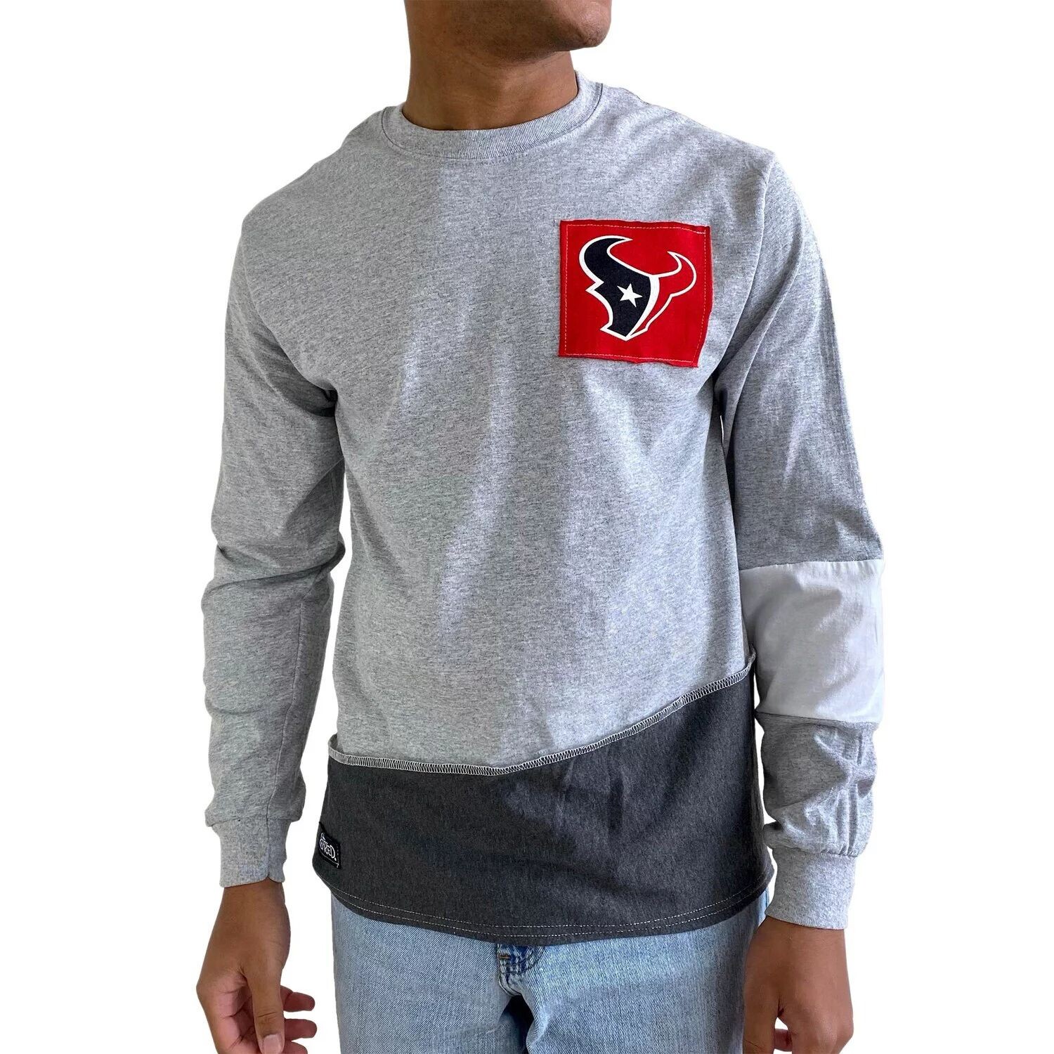 

Мужская футболка Refried Apparel серая с длинным рукавом Houston Texans Angle