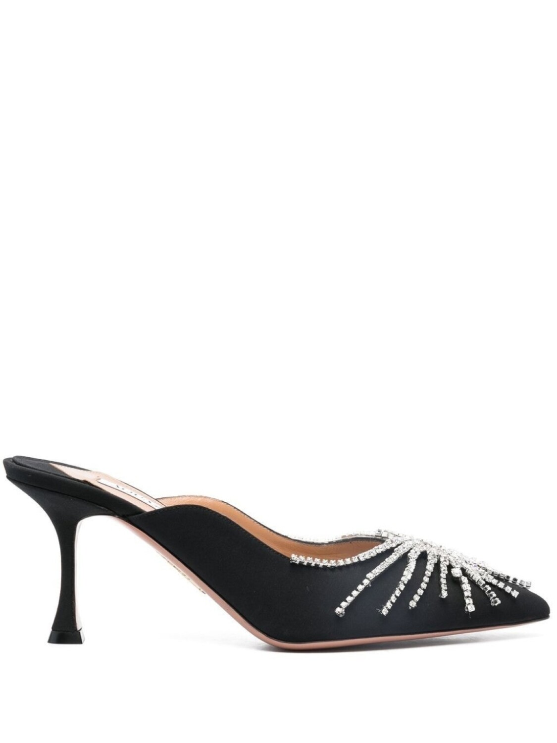 

Aquazzura атласные мюли с кристаллами, синий