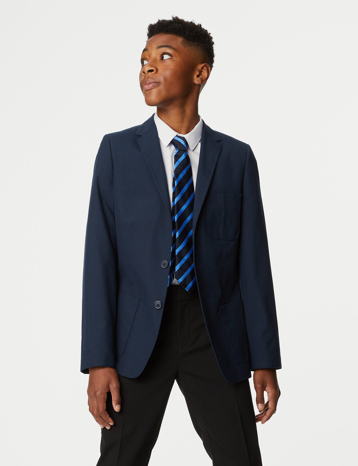 

Школьный пиджак приталенного кроя для мальчиков (9–18 лет) Marks & Spencer, темно-синий