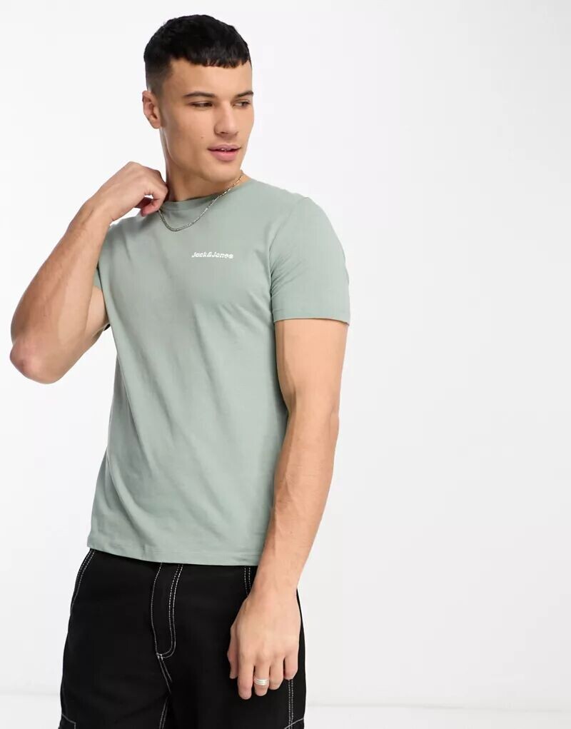 

Бледно-зеленая футболка с логотипом Jack & Jones