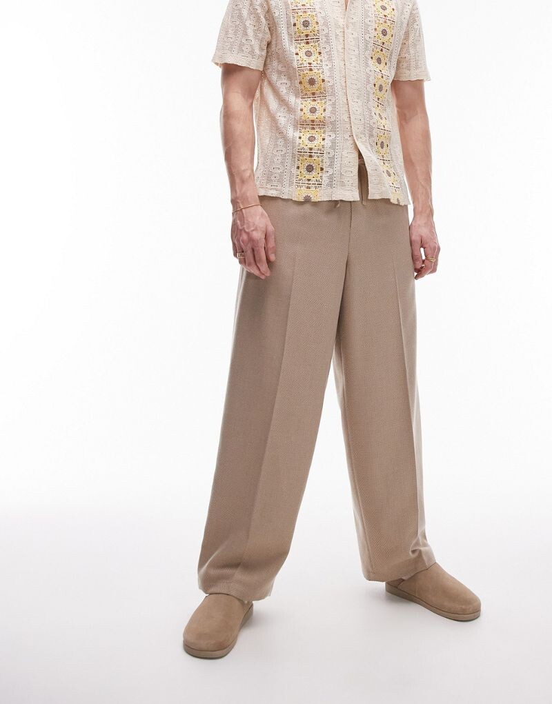 

Широкие фактурные брюки Topman