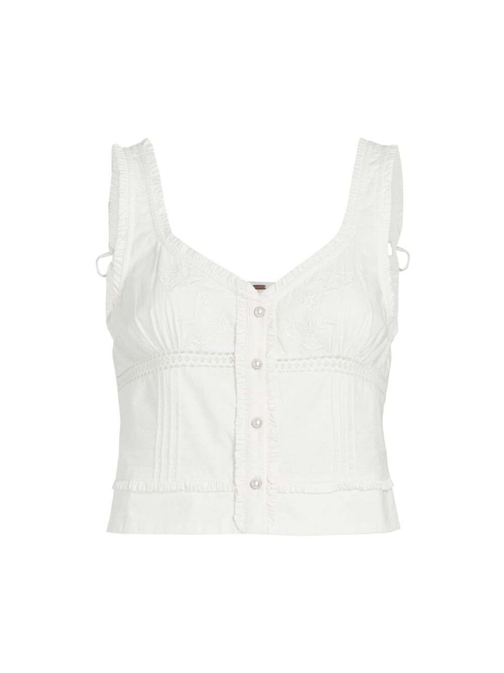 

Укороченная майка Kerry из хлопка Free People, белый