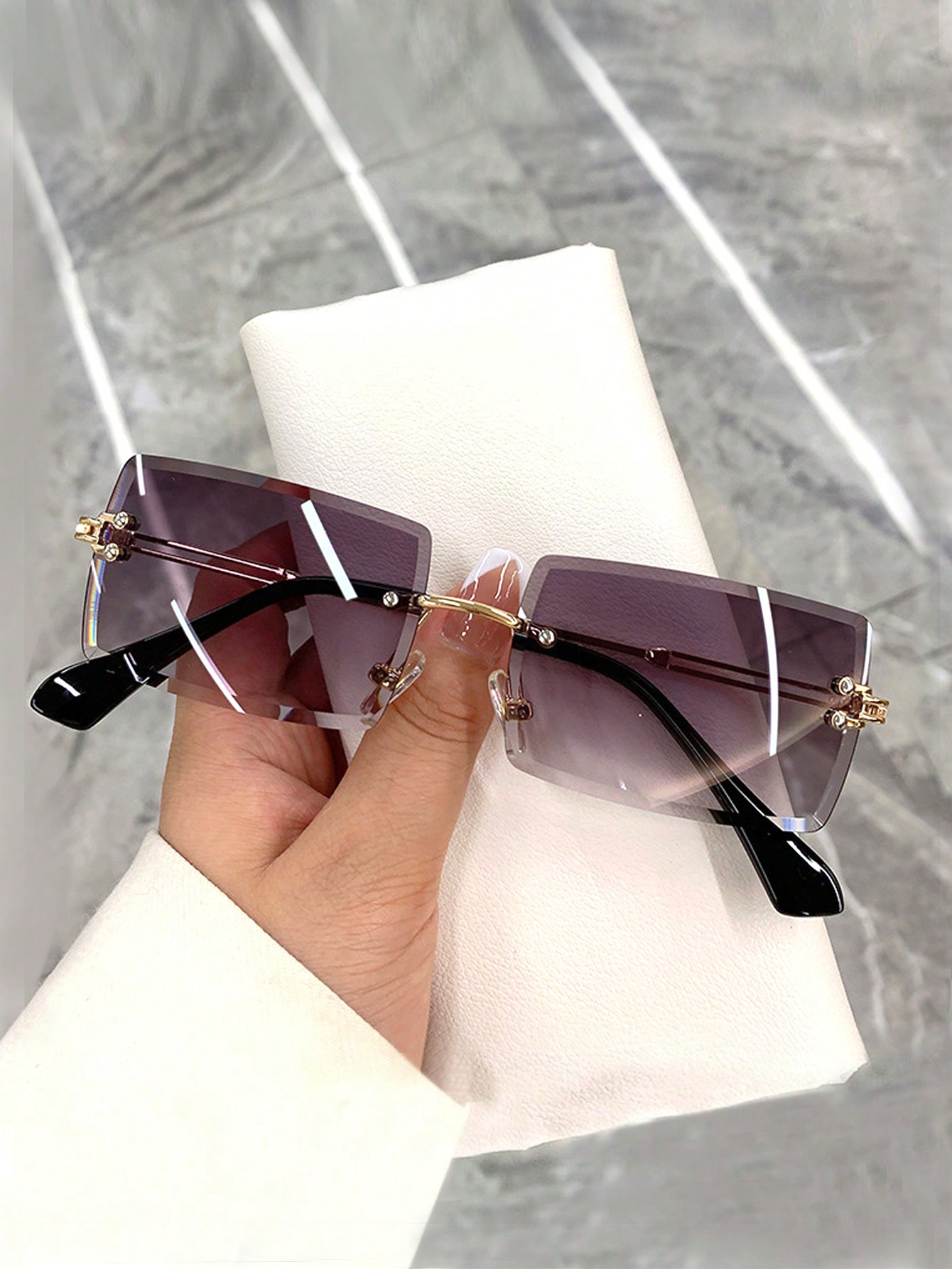 солнцезащитные очки поляризационные для мужчин и женщин роскошные брендовые дизайнерские винтажные модные солнечные очки для вождения о Солнцезащитные очки без оправы для женщин и мужчин