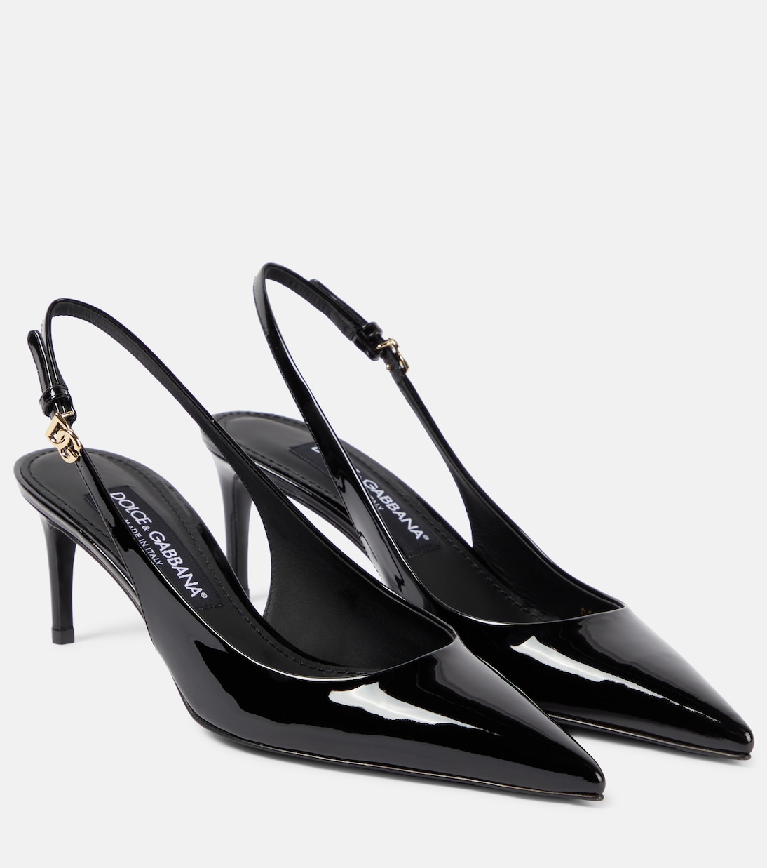 Туфли из лакированной кожи с пяткой на пятке Dolce&Gabbana, черный
