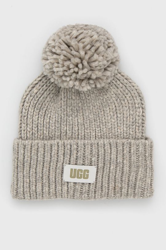 Шапка из смесовой шерсти UGG Ugg, серый шапка и сколько с добавлением шерсти ugg серый