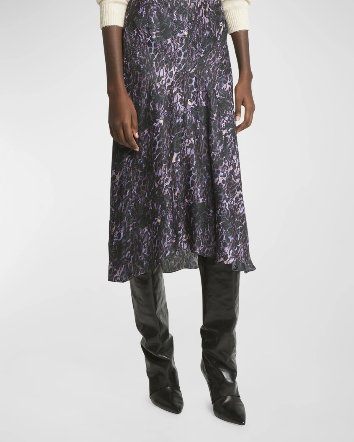 

Юбка-миди Lisanne из шелка с принтом Isabel Marant, цвет Dark Plum