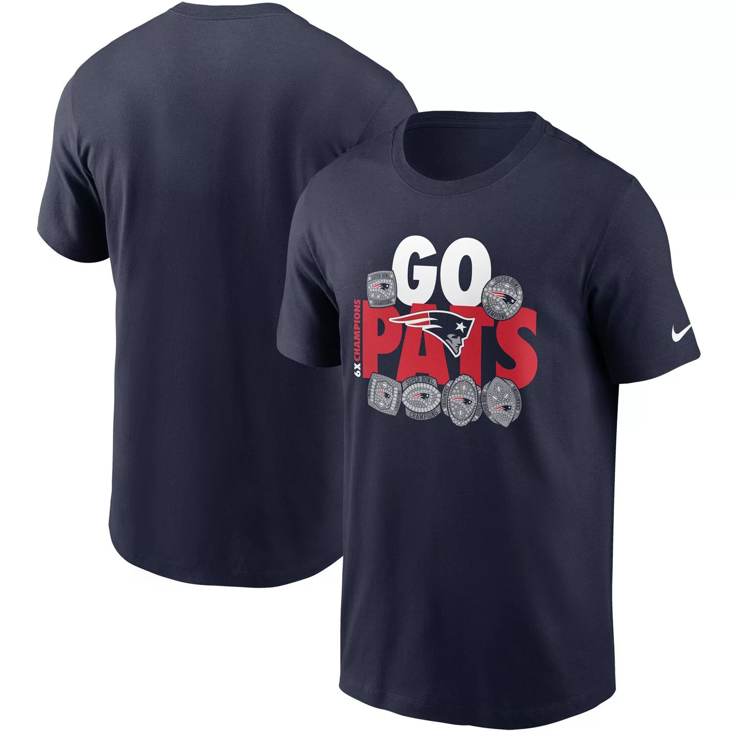 Мужская темно-синяя футболка Nike New England Patriots Hometown Collection 6x