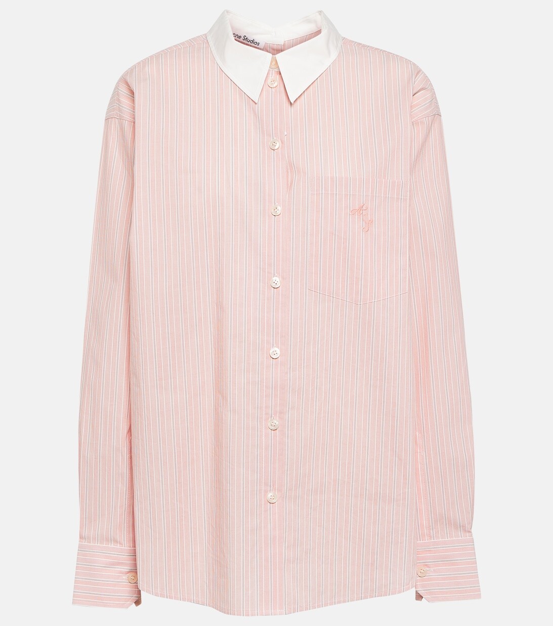 

Хлопковая рубашка в полоску ACNE STUDIOS, розовый