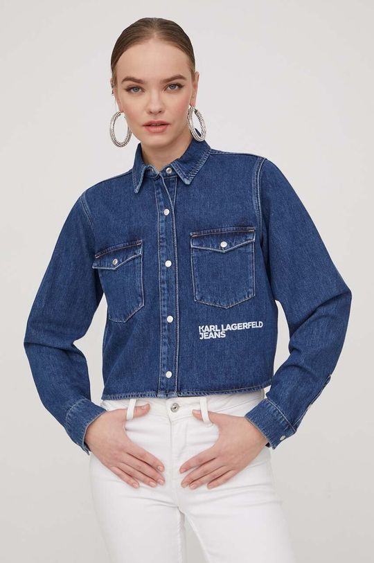 Джинсовая рубашка Karl Lagerfeld Jeans, темно-синий karl lagerfeld джинсовая куртка