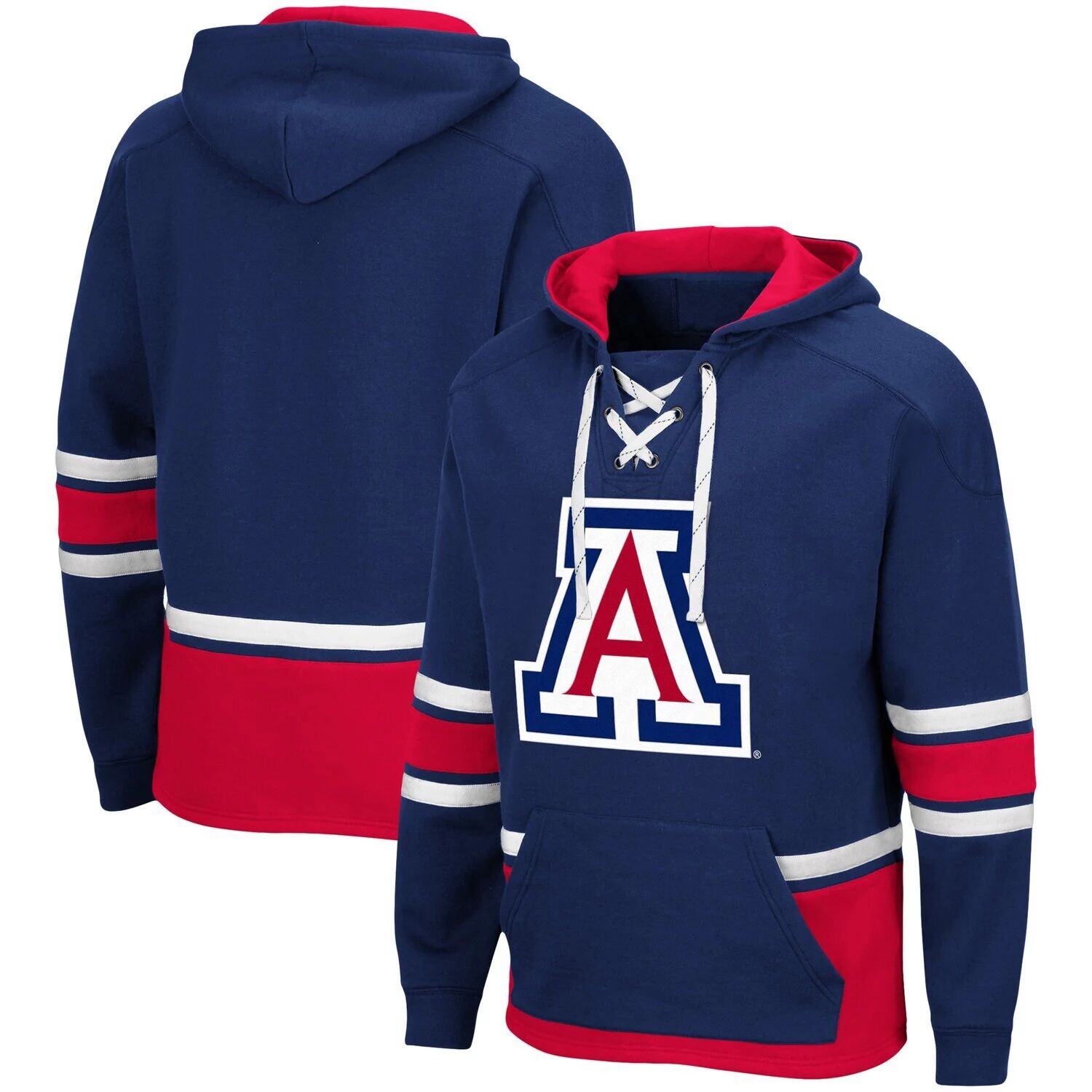 

Мужской пуловер с капюшоном Colosseum Navy Arizona Wildcats на шнуровке 3.0