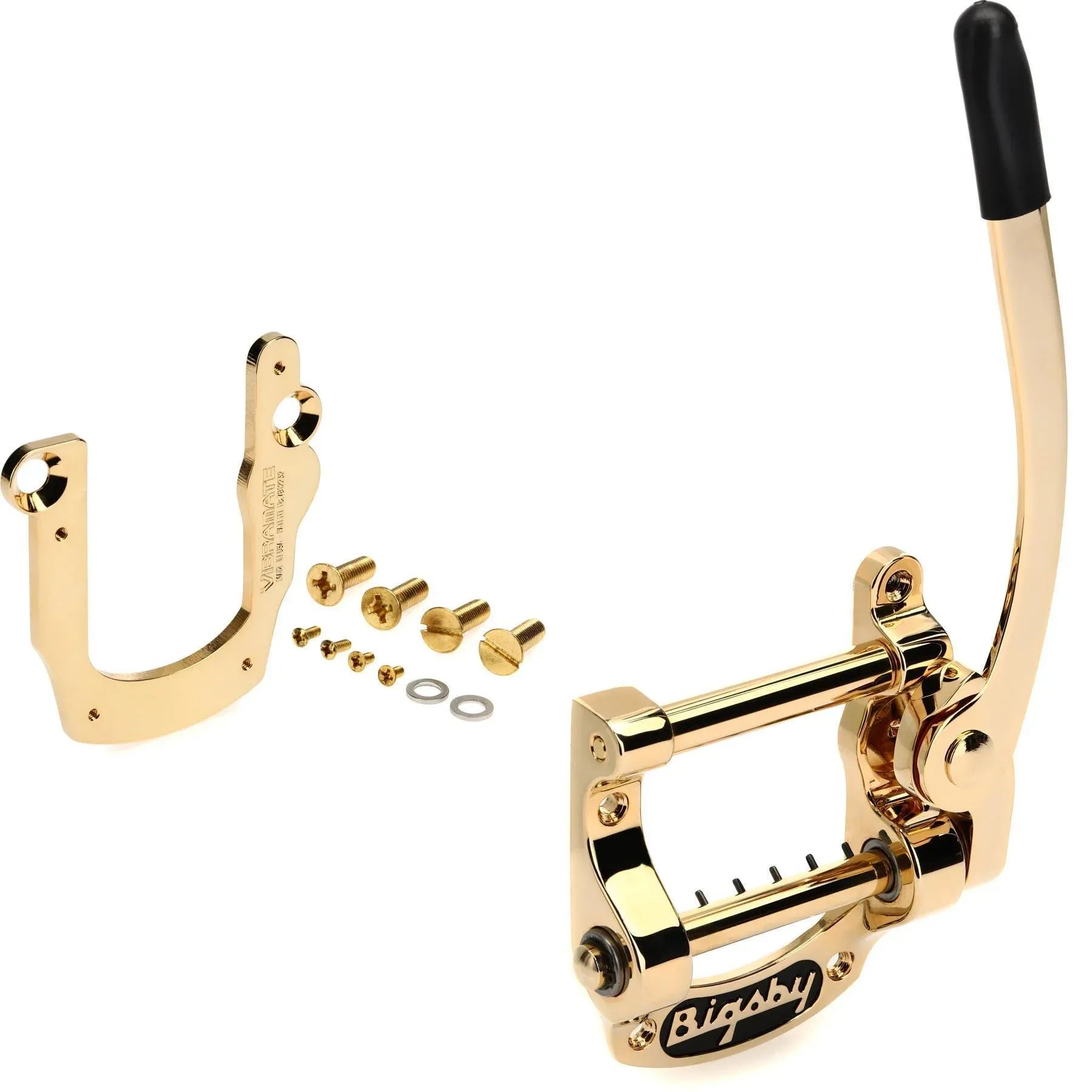 

Короткий хвостик Vibramate V5-ST и хвостовик Bigsby B5 Vibrato — золотой