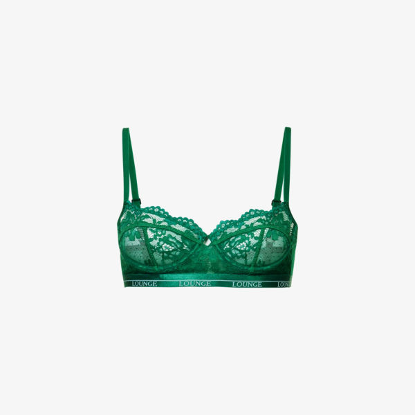 Бюстгальтер из эластичного кружева Blossom с цветочной вышивкой Lounge Underwear, зеленый
