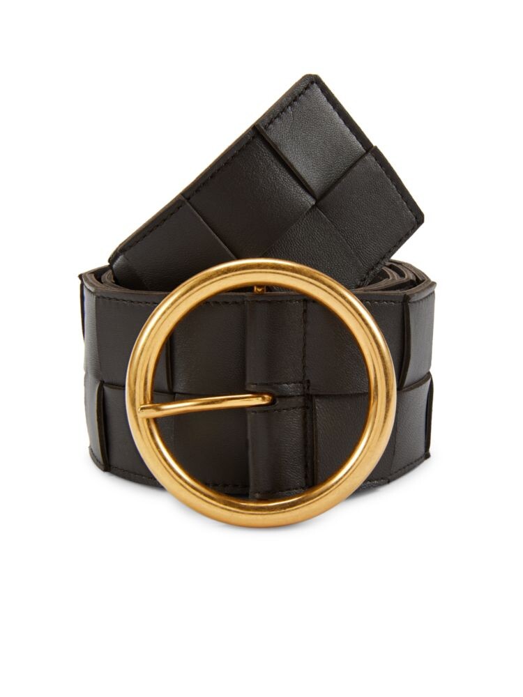 

Текстурированный кожаный ремень Bottega Veneta, цвет Fondant