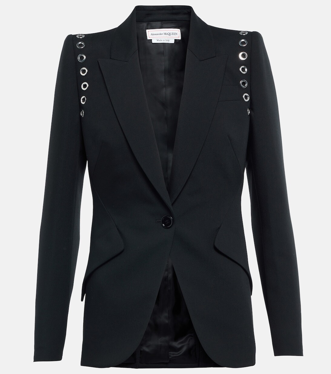 

Украшенный шерстяной блейзер ALEXANDER MCQUEEN, черный