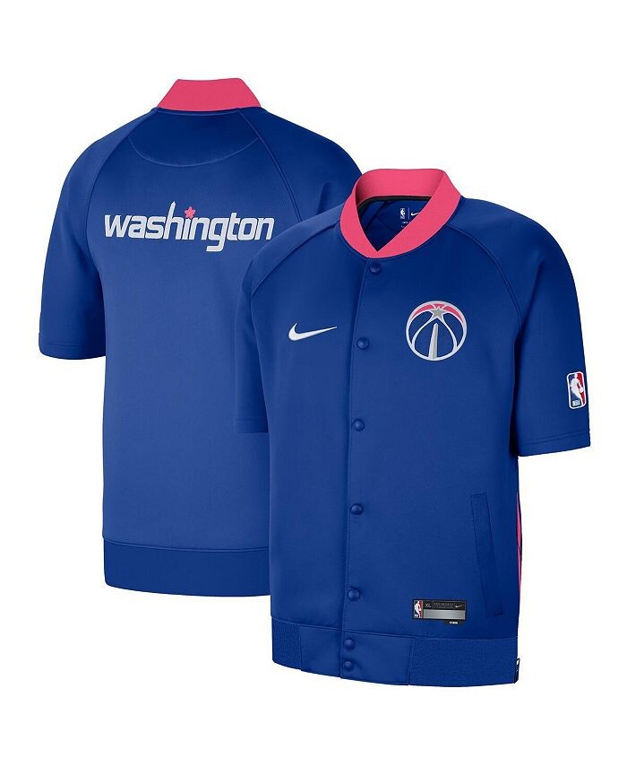 

Мужская темно-синяя куртка Washington Wizards 2022/23 City Edition Showtime с короткими рукавами и кнопками реглан Nike, синий