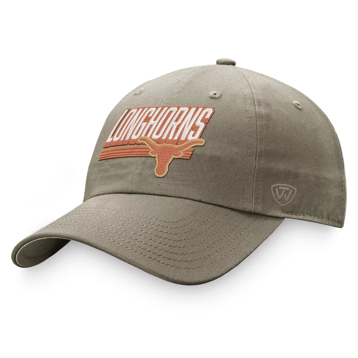 

Мужская регулируемая шляпа Top of the World цвета хаки Texas Longhorns Slice