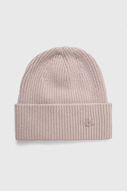 

Шапка из смесовой шерсти Calvin Klein, розовый