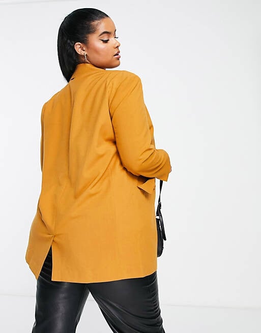 

Медово-коричневый блейзер ASOS DESIGN Curve Perfect