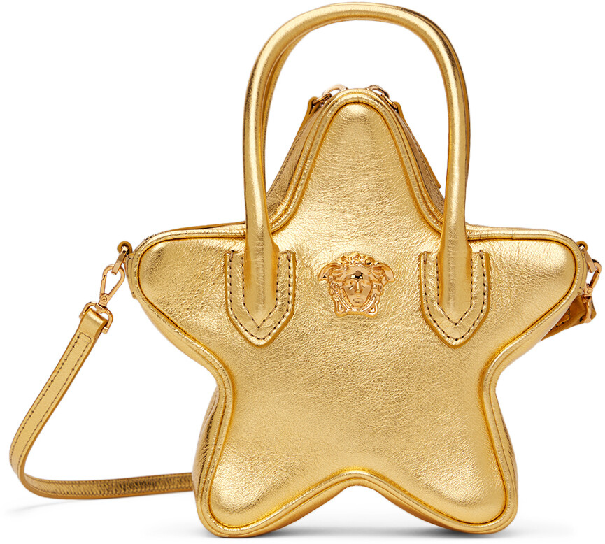 

Детская золотистая сумка через плечо со звездой La Medusa Versace