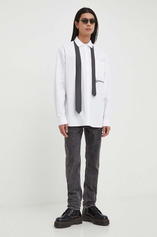 Хлопчатобумажную рубашку Karl Lagerfeld Jeans, белый karl lagerfeld джинсовая куртка