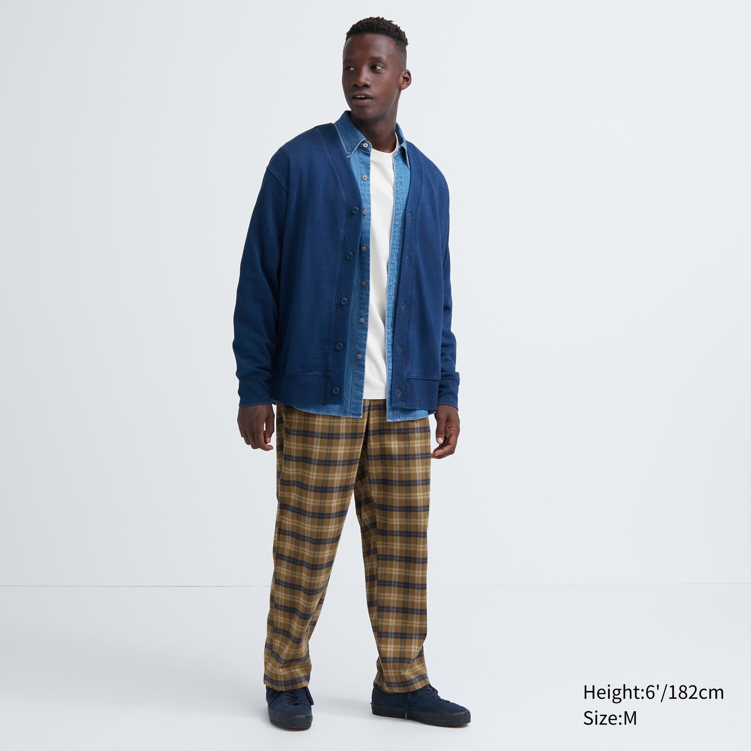 

Фланелевые брюки длиной до щиколотки с легким рисунком Uniqlo, коричневый