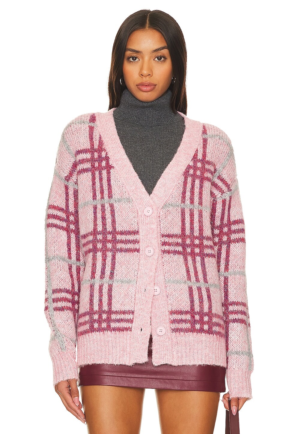 

Кардиган Lovers and Friends Damia Plaid, цвет Pink Plaid