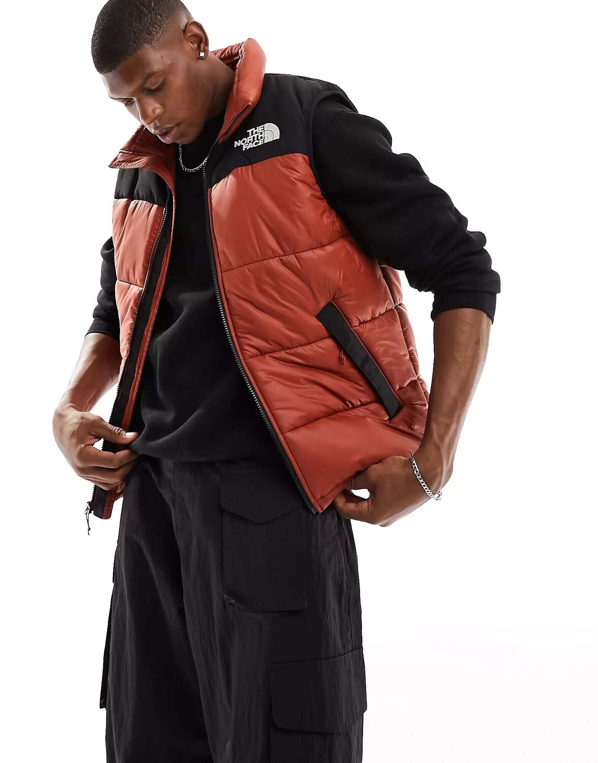 

Утепленный пуховик The North Face Himalayan коричневого и черного цветов, Черный