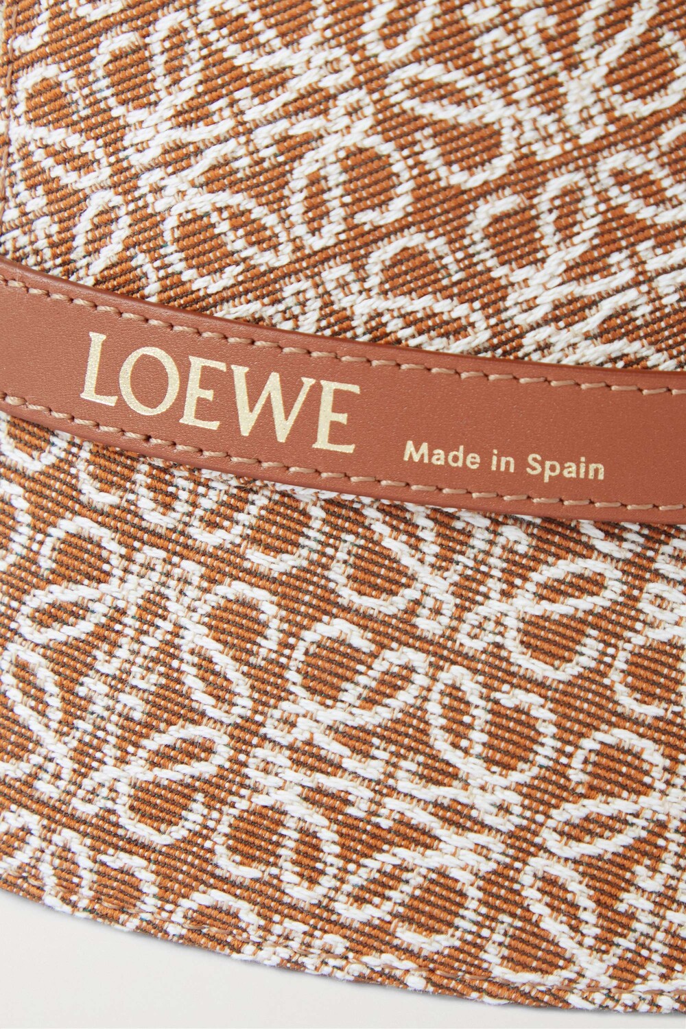 

LOEWE Жаккардовая панама из смесового хлопка с кожаной отделкой, бежевый