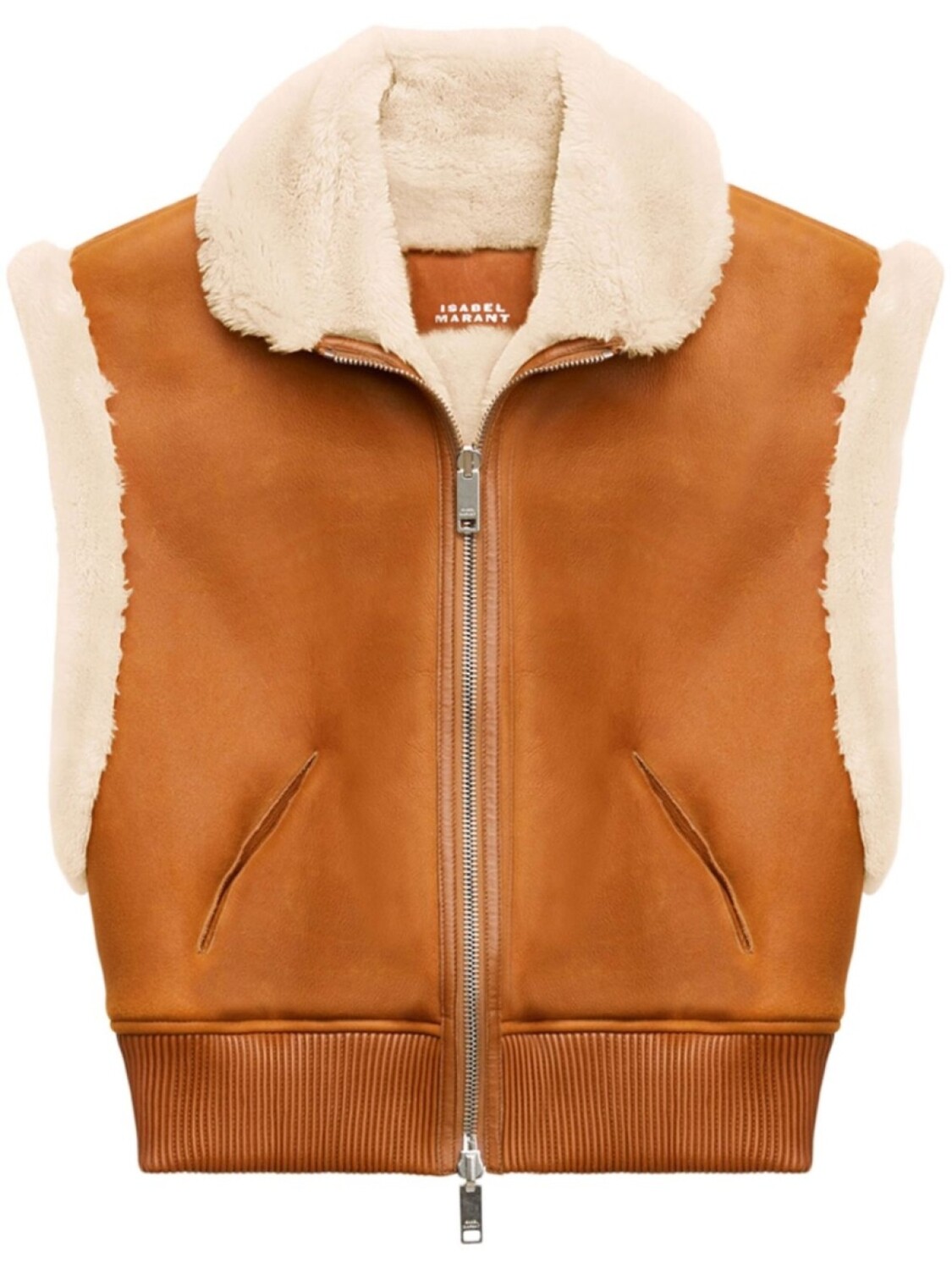 

Жилет Aviel с отделкой из овчины ISABEL MARANT, коричневый