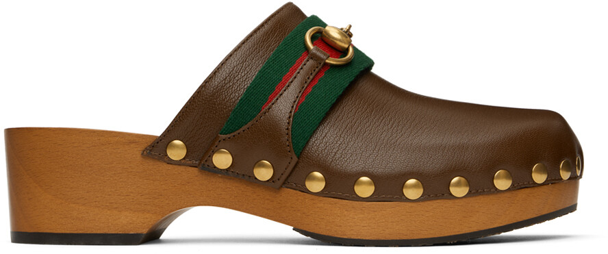 

Коричневые тапочки Horsebit Gucci