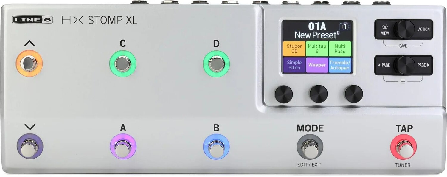 

Гитарный напольный процессор с несколькими эффектами New Line 6 HX Stomp XL — Sweetwater Exclusive Silver