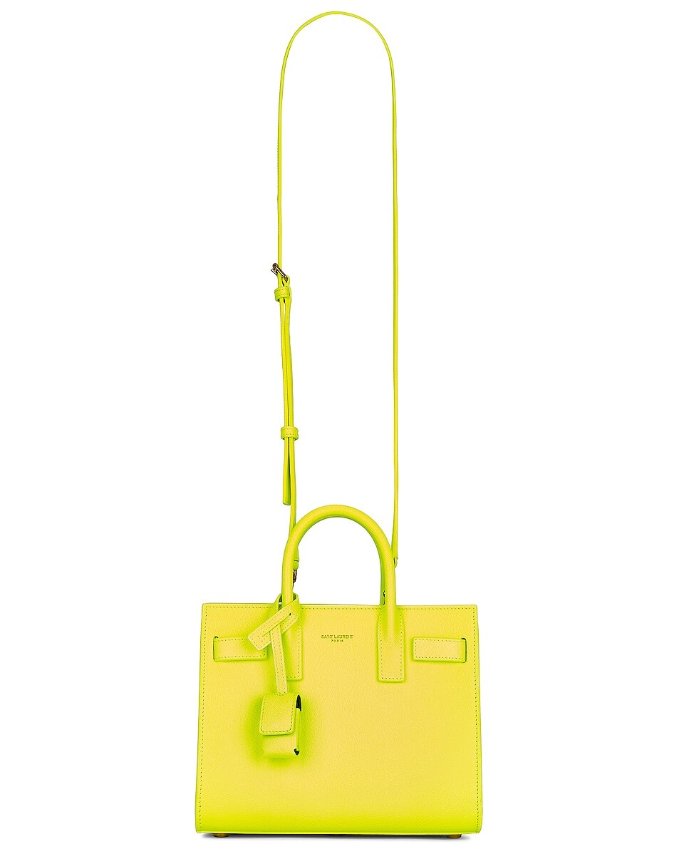 

Сумка кросс-боди Saint Laurent Nano Sac De Jour, цвет Safety Yellow & Nero