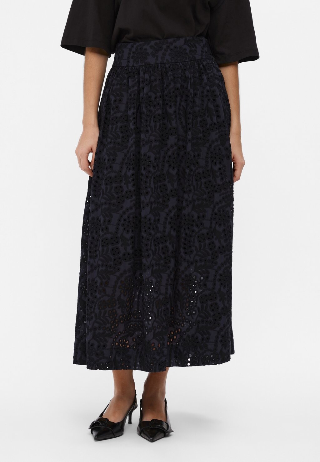 

Юбка-колокольчик Objbodie Skirt Object, цвет black/denim blue