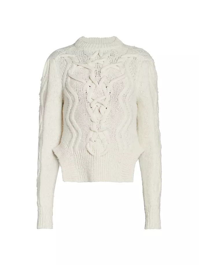 

Свитер Elvy из смеси альпаки косой вязки Isabel Marant, экрю