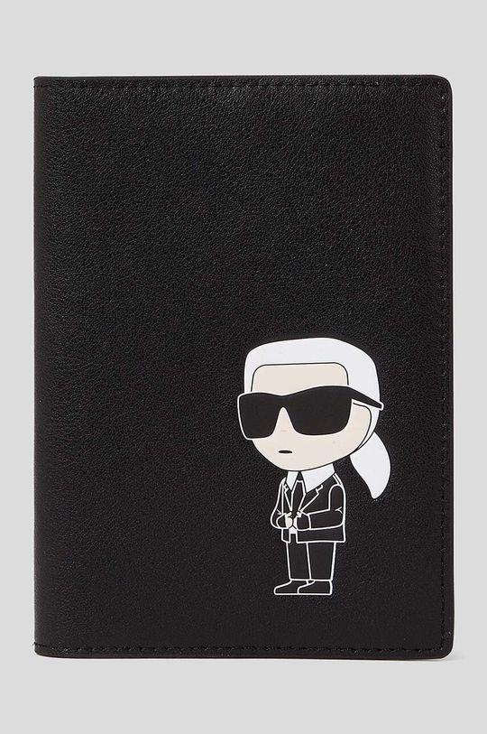 Кожаный визитница Karl Lagerfeld, черный цена и фото