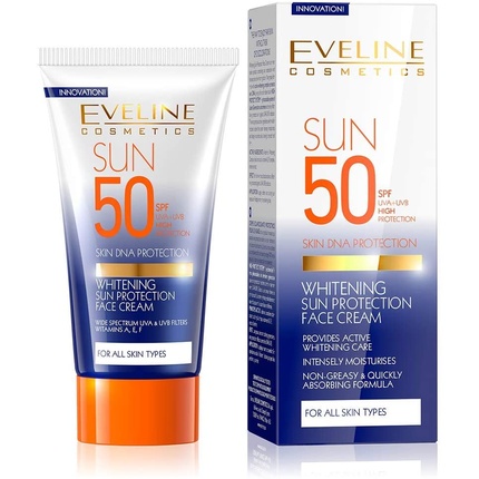 

Отбеливающий крем для лица с высокой защитой от солнца Spf 50, 50 мл, Eveline Cosmetics