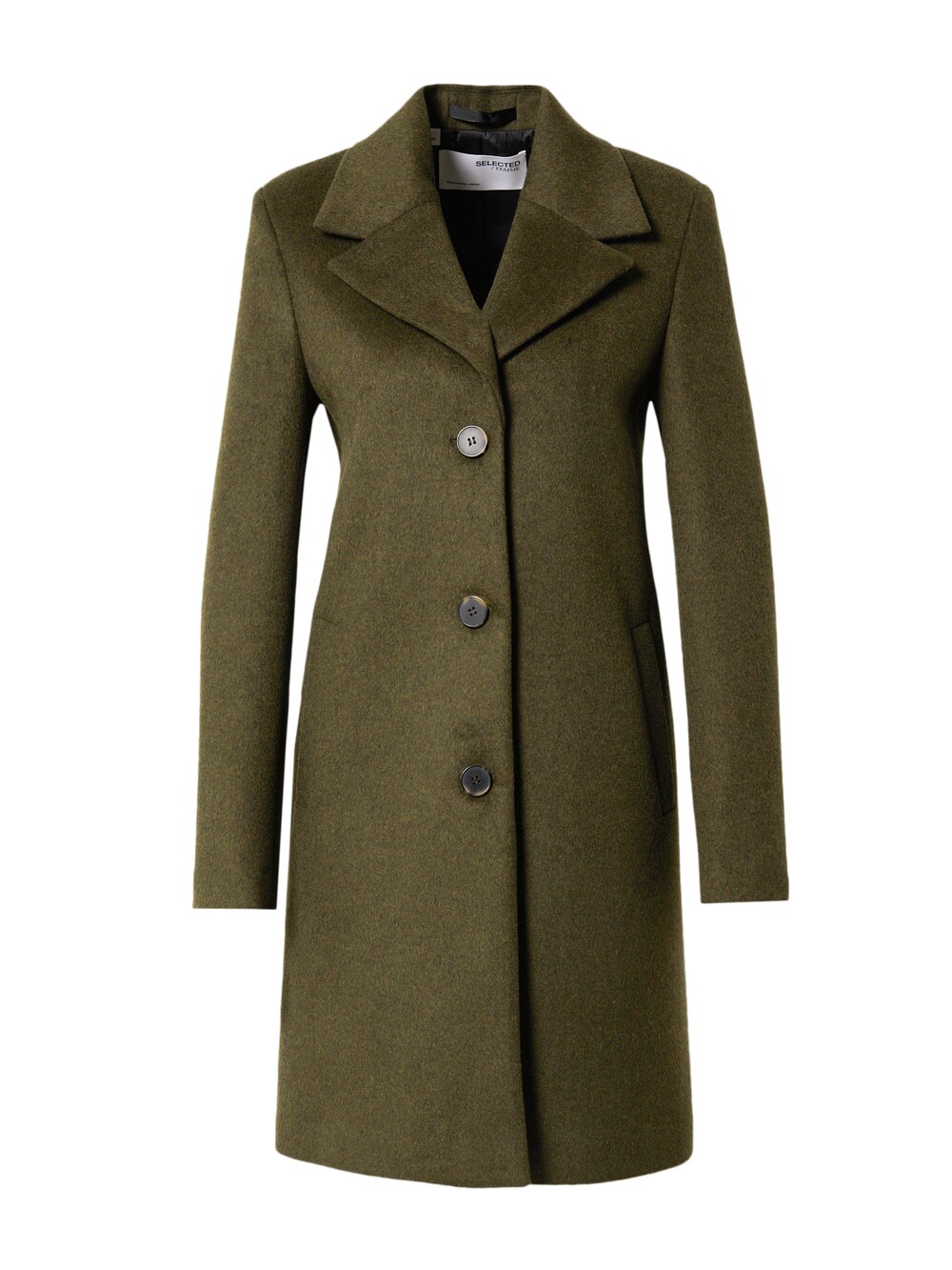 Межсезонное пальто Selected Sasja, оливковый межсезонное пальто selected new element черный