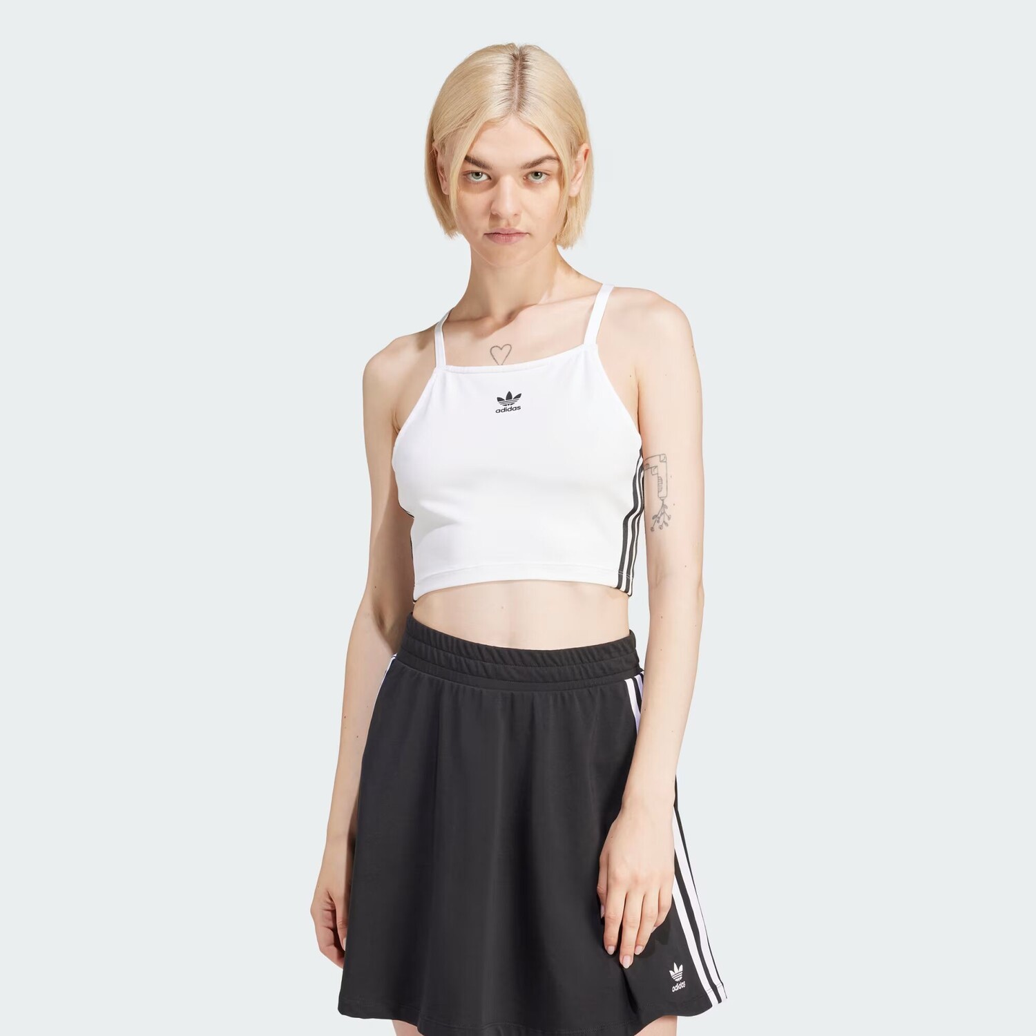 

Укороченный топ Adicolor с 3 полосками Adidas, цвет White