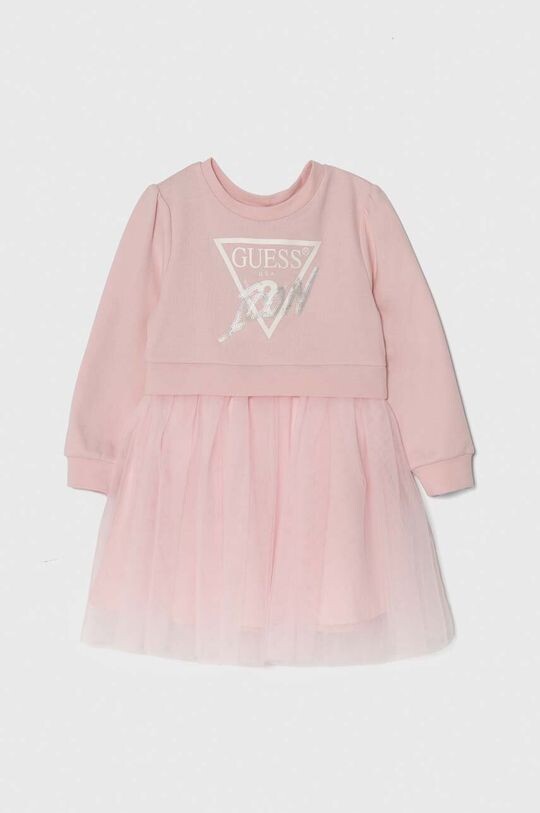

Детское хлопковое платье Guess, розовый