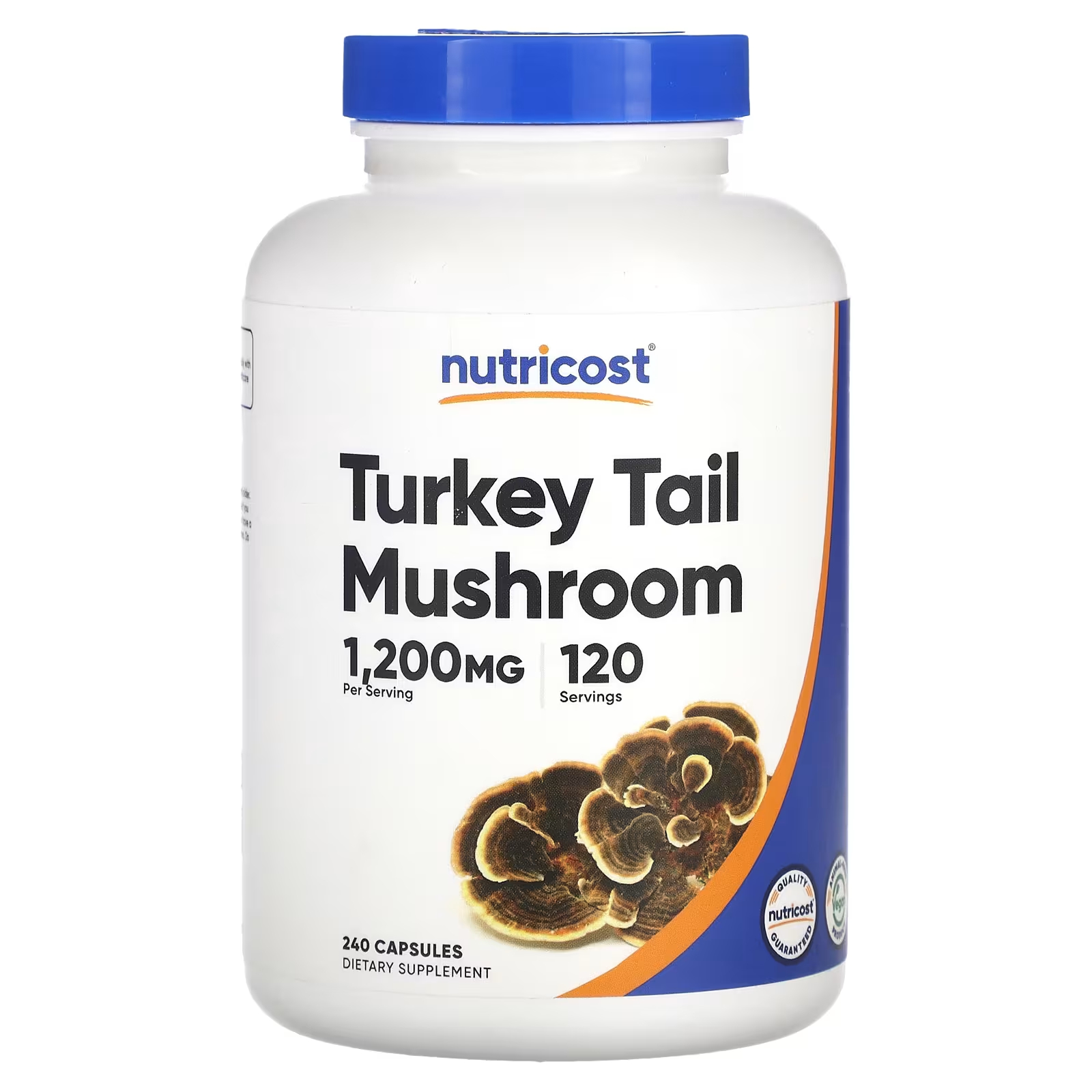 Nutricost Гриб-хвост индейки 1200 мг 240 капсул (600 мг на капсулу) nutricost кордицепс гриб 1100 мг 90 капсул 550 мг на капсулу