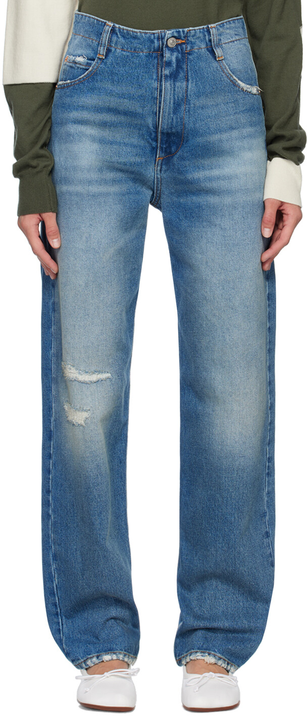 

Синие прямые джинсы MM6 Maison Margiela