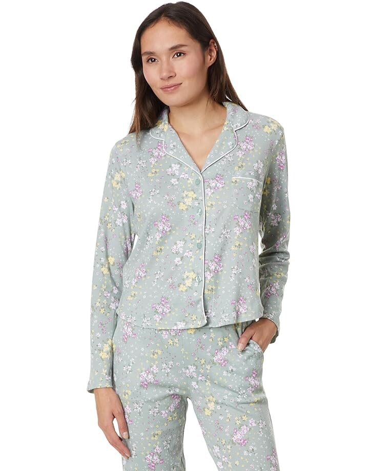 

Пижамный комплект Karen Neuburger Petite Gramercy Park Long Sleeve Girlfriend PJ Set, цвет Breezy Blossom