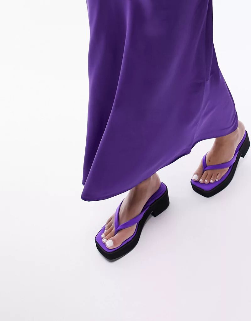 Фиолетовые массивные босоножки на платформе с ремешками Topshop Whisper