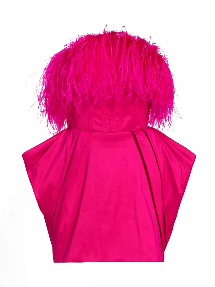 цена Мини-платье Paula с перьями Michael Costello Collection, ярко-розовый