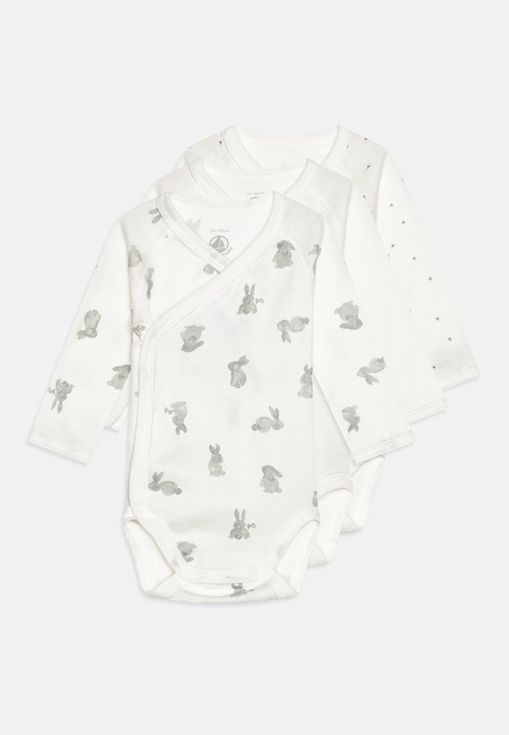 

Боди BABY NAISS LAPIN UNISEX 3 PACK Petit Bateau, цвет white